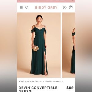 Birdy Grey: DEVIN CONVERTIBLE DRESS, emerald green size medium